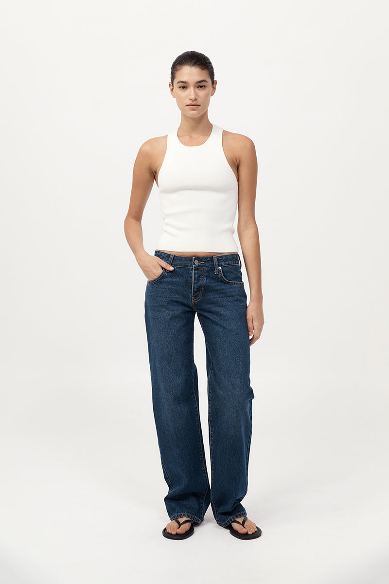 St Agni Sculpted Knit Off White Top