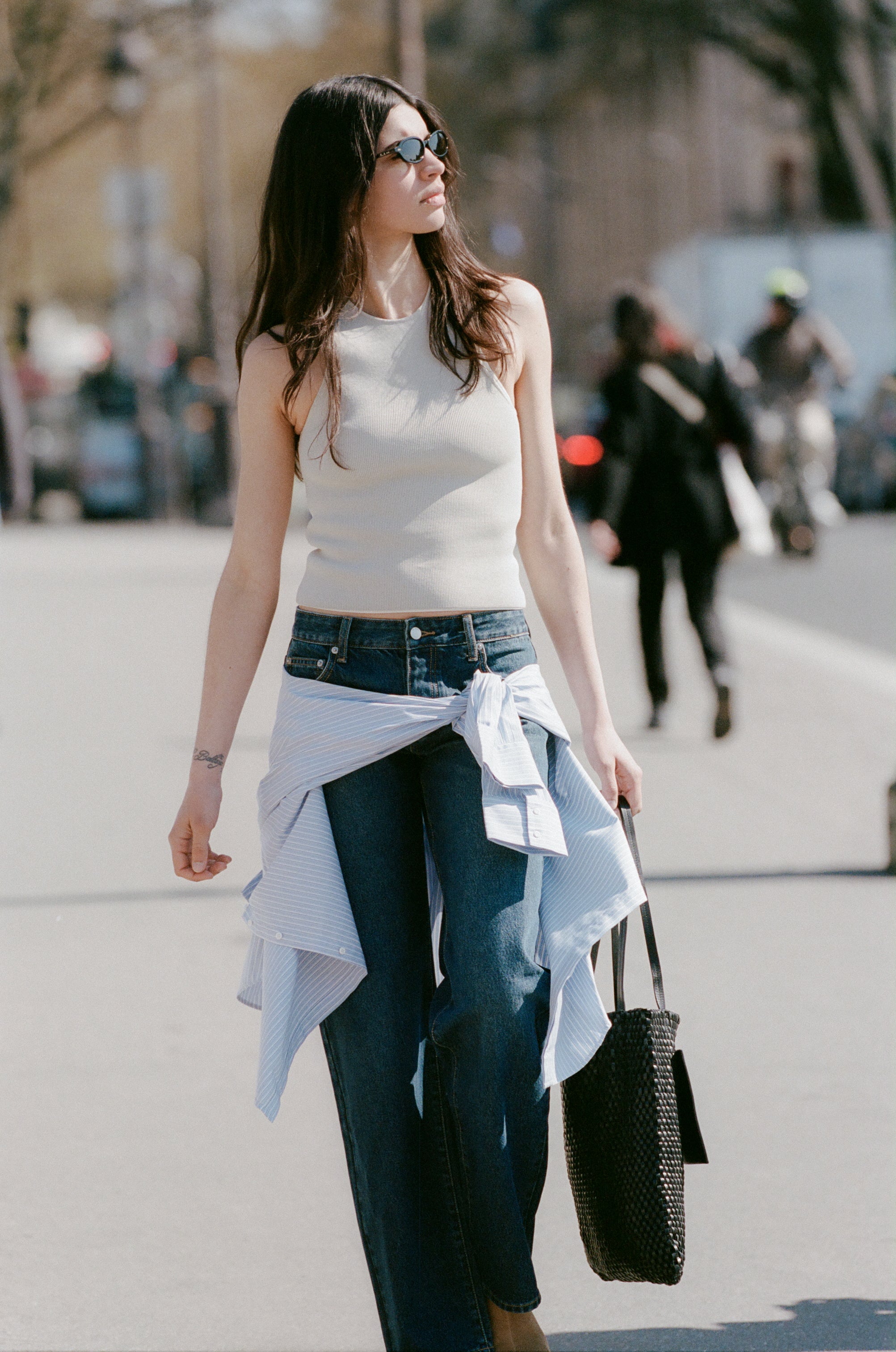St Agni Sculpted Knit Off White Top