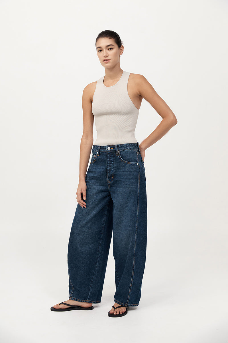 St Agni Sculpted Knit Silver Top