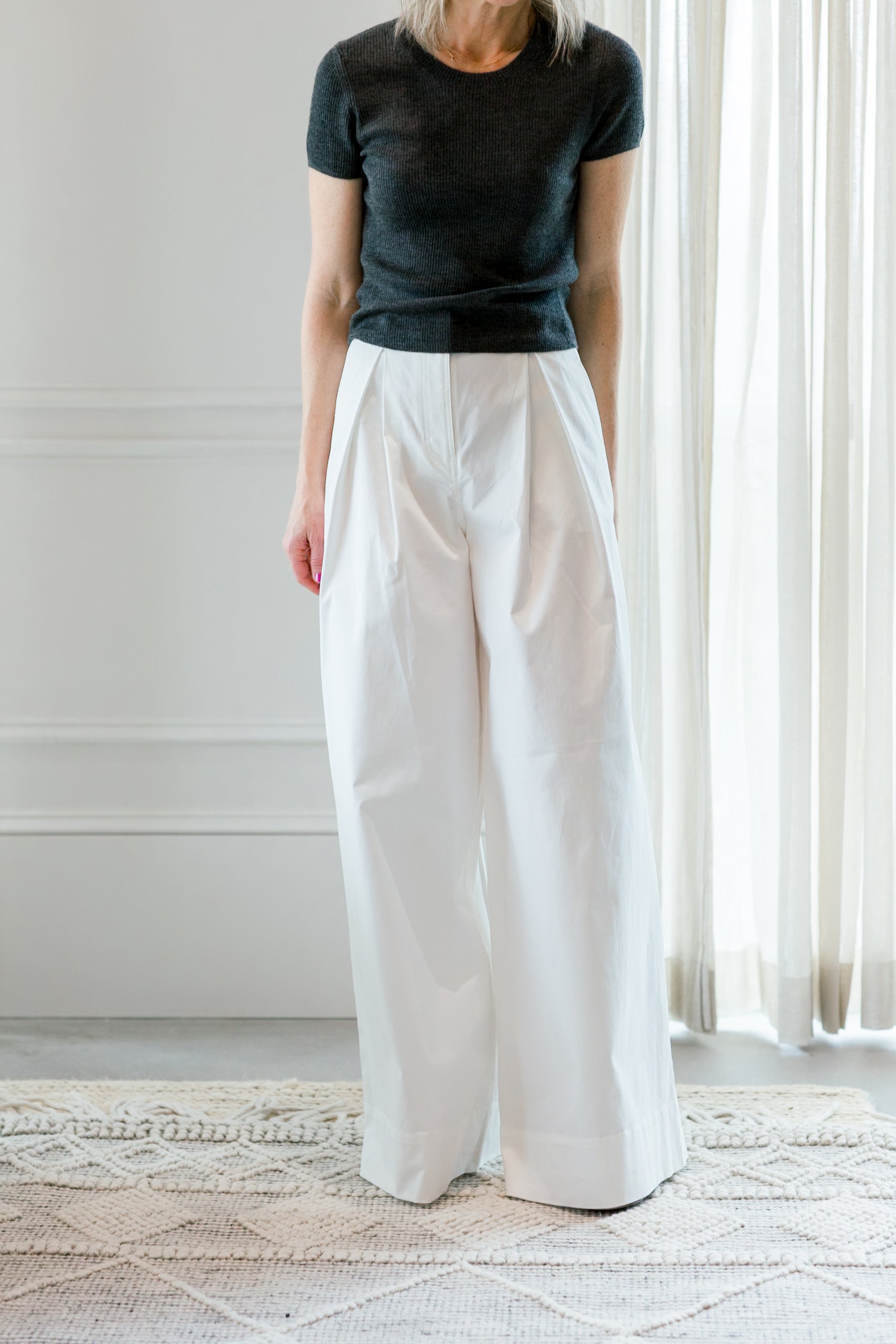 image of a woman wearing the garment avelino pants