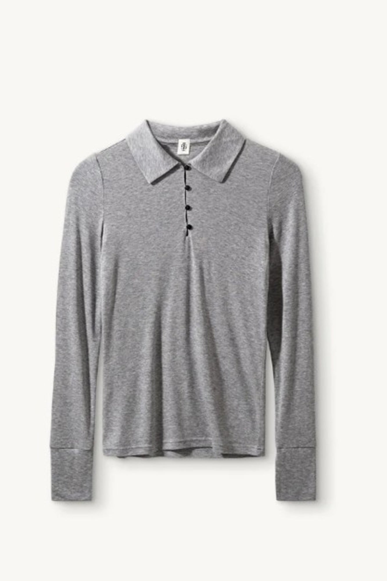 image of the Garment Bree Polo Tee in Grey Melange