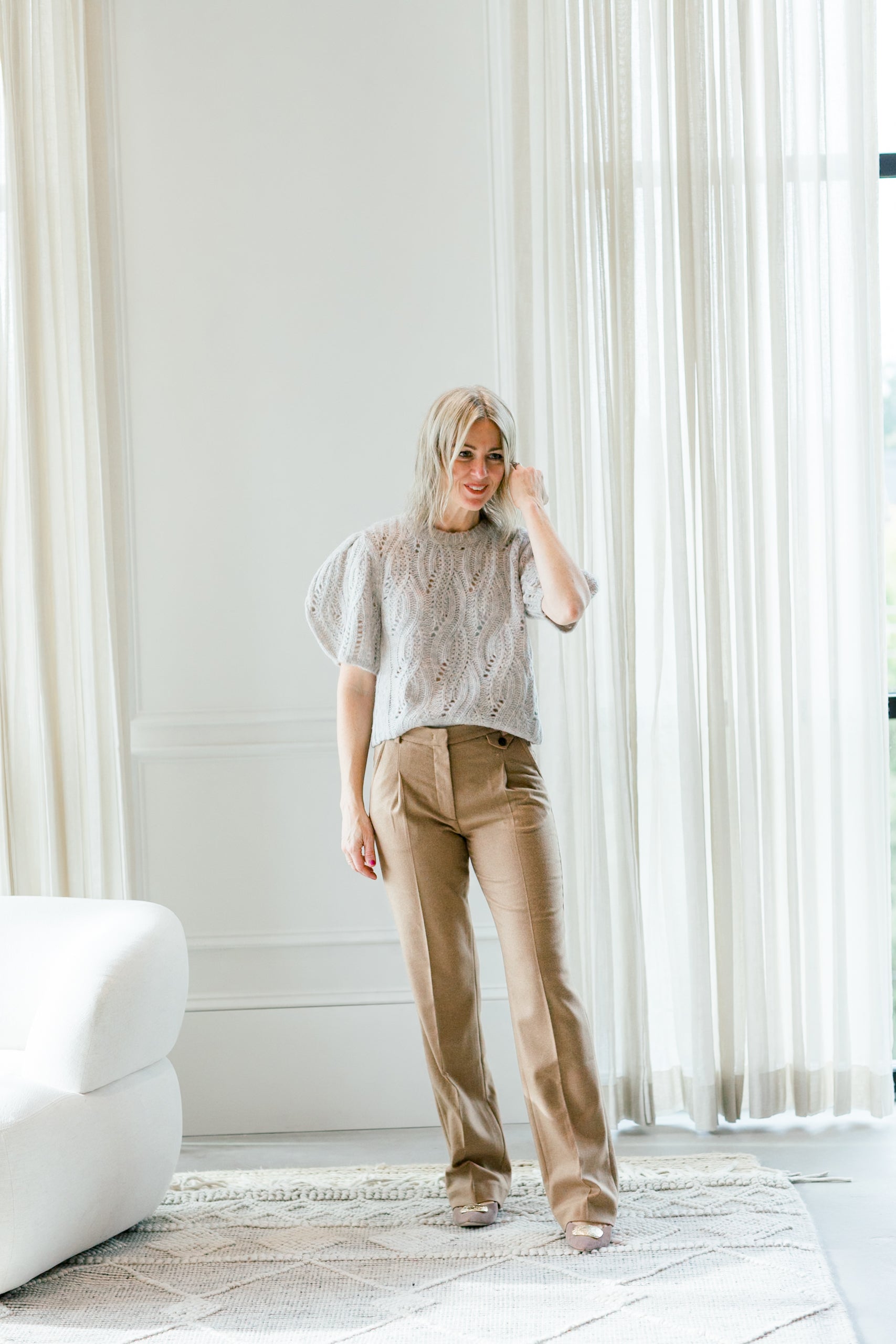 image of a woman wearing the garment mitch pants