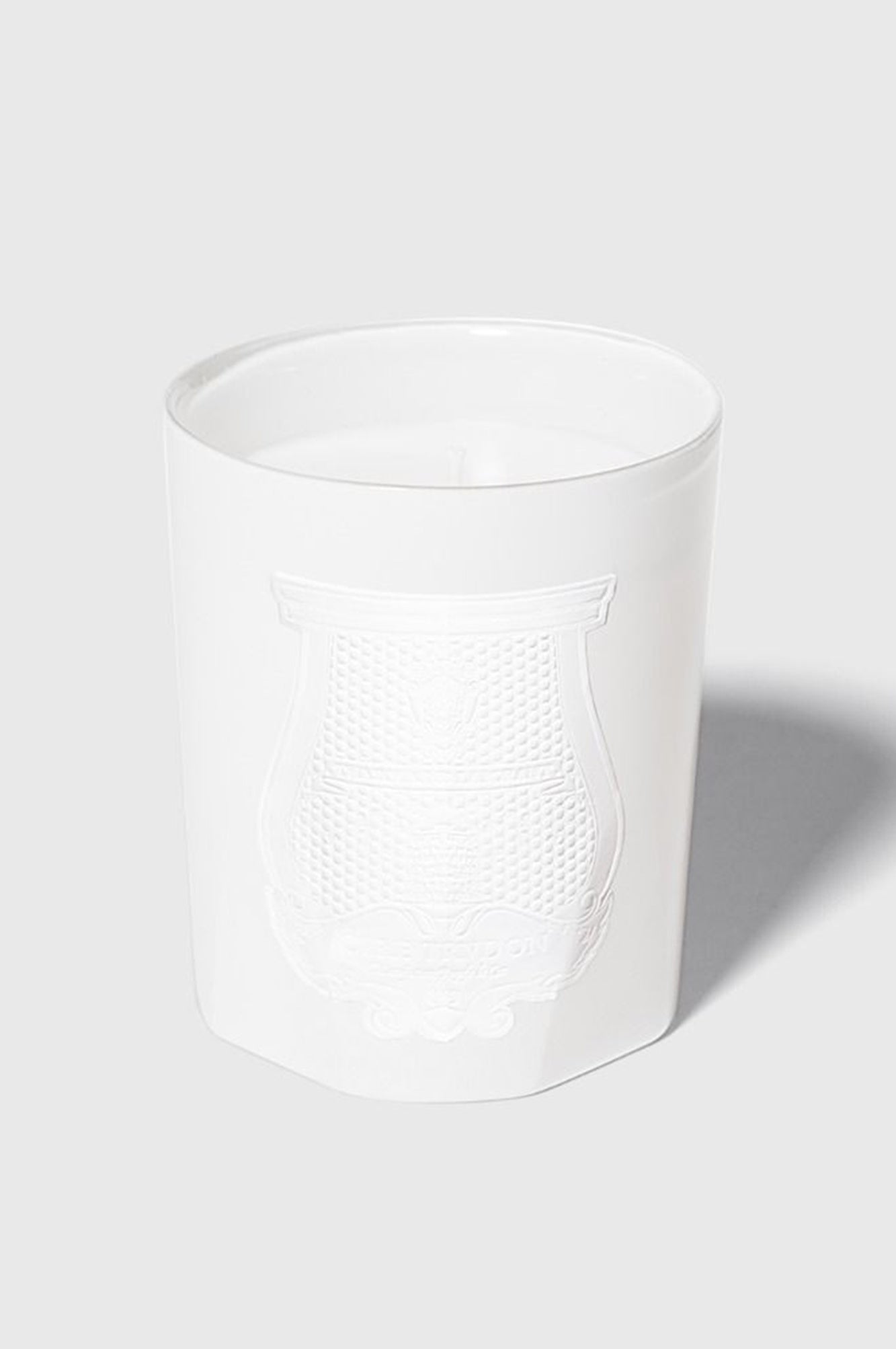 Clear glass tumbler on a white background