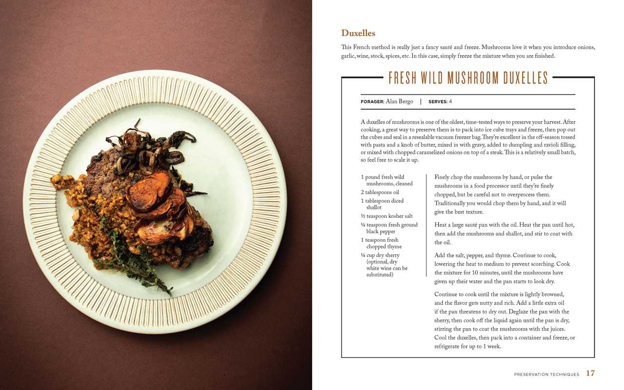 interior shot of the wild mushrooms cookbook